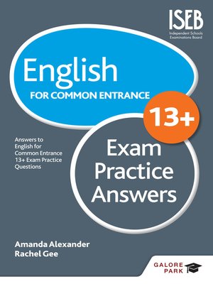 cover image of English for Common Entrance at 13+ Exam Practice Answers